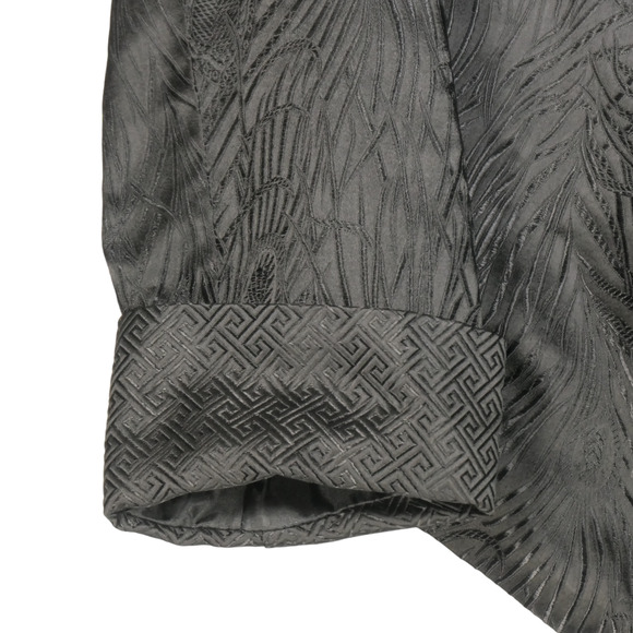 Dragon Silk Blazer Jacket Asymmetric Womens XXL Black 100% Silk Knotted Buttons - Picture 7 of 10